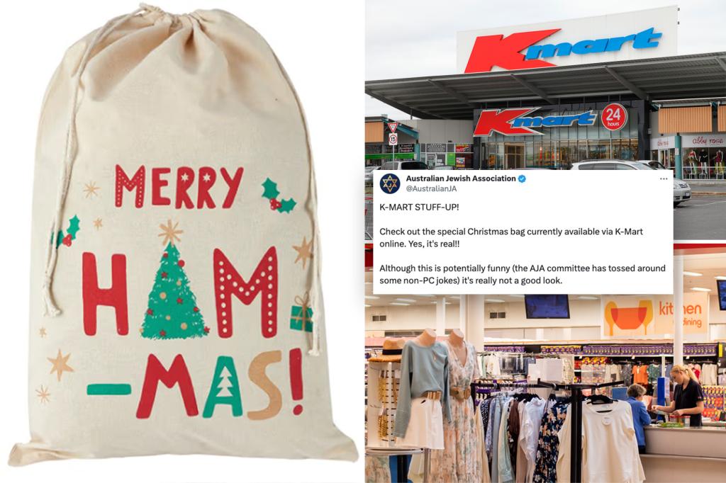 Kmart pulls ‘Merry Ham-Mas’ bags in Australia over fears looks like a tribute to Hamas: ‘We got it wrong’