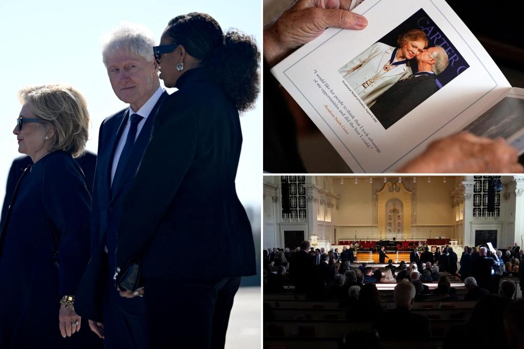 Michelle Obama, Clintons fly without Barack to Rosalynn Carter funeral