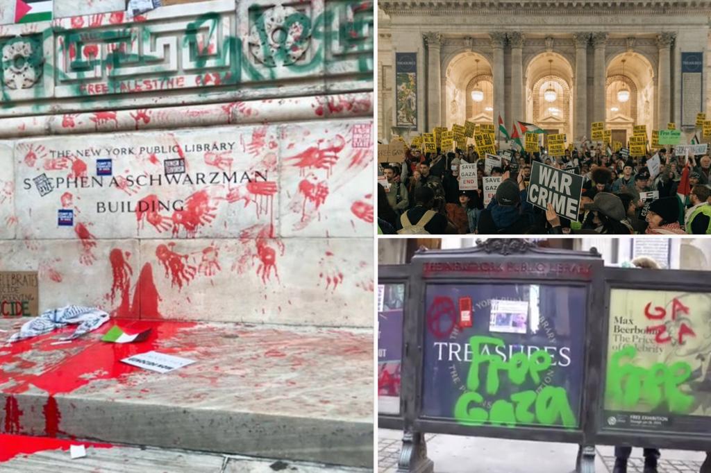 NY Public Library facing $75K cleanup after ‘shameful act of vandalism’ by pro-Palestinian protesters