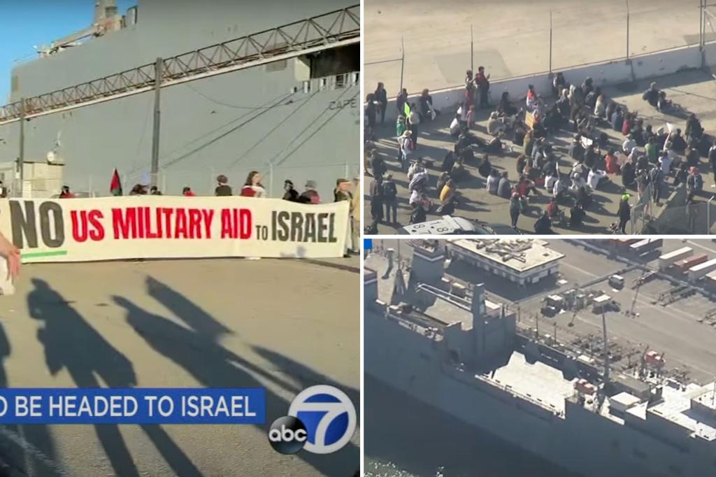 Protesters storm port to block military supplies for Israel