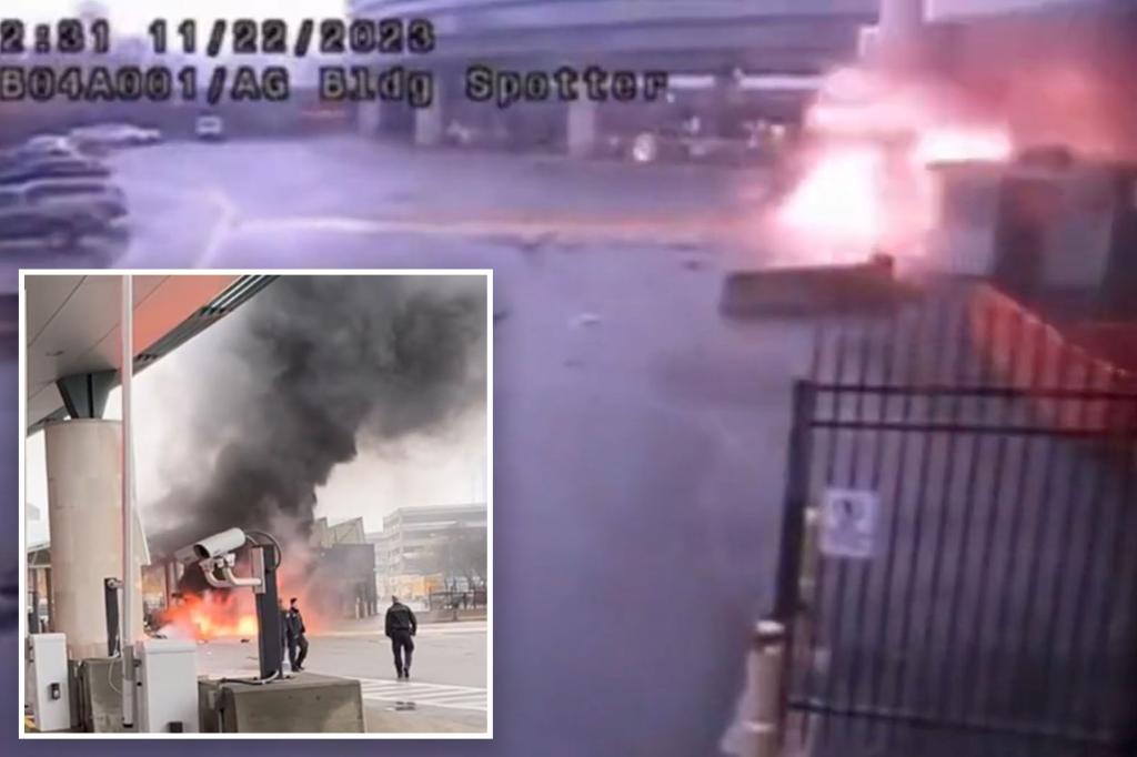 Shocking videos capture moment car goes airborne, explodes on Rainbow Bridge at US-Canada border