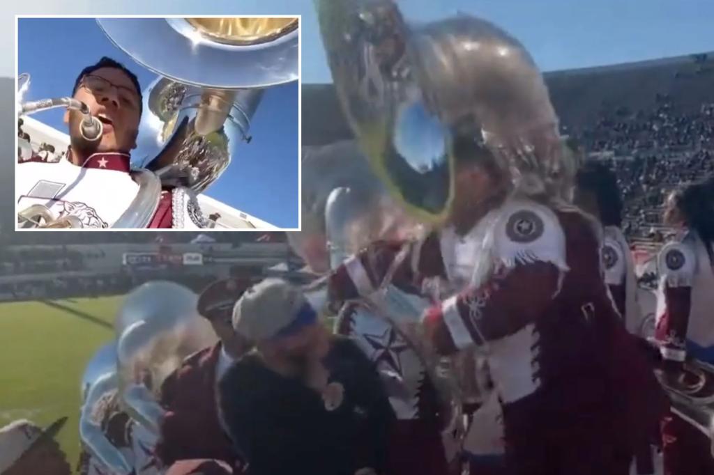 Texas Southern tuba player punches heckler in the stands, continues playing