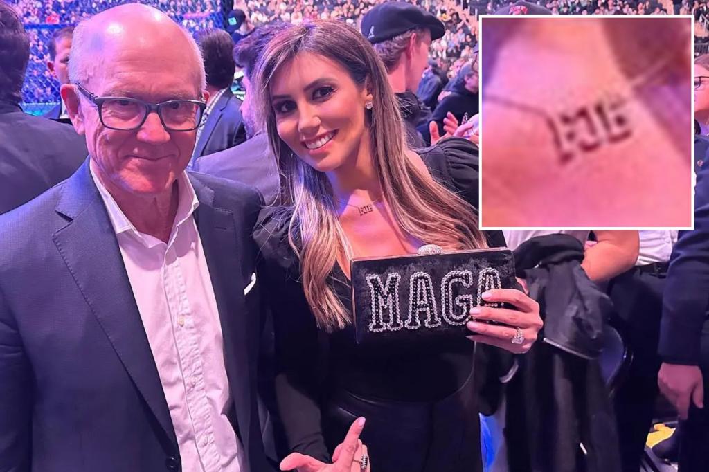 Trump attorney Alina Habba flaunts ‘FJB’ necklace, MAGA purse at UFC match