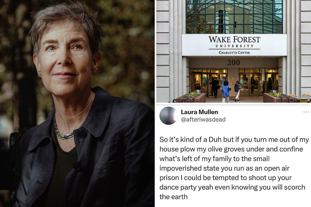 Wake Forest professor resigns after saying she’d be ‘tempted to shoot up’ dance parties like Hamas — then claims school let her down