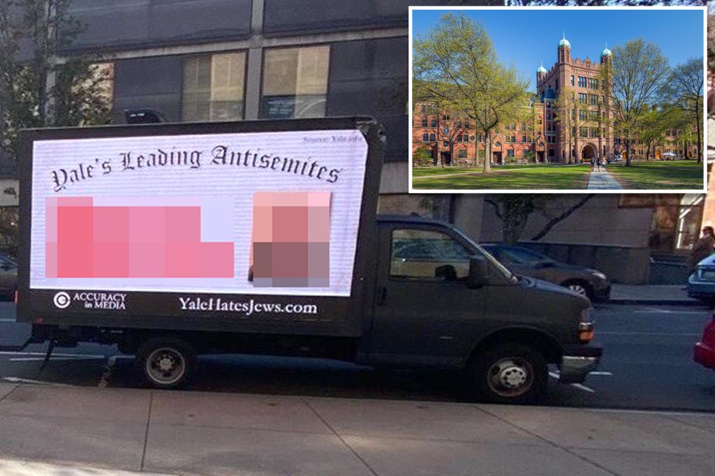 ‘Doxxing truck’ blasts names and faces of Yale’s ‘leading antisemites’ near Ivy League campus