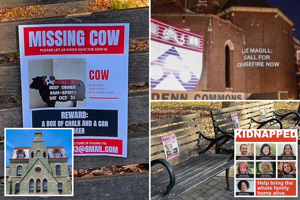 ‘Missing Cow’ posters appearing to mock Israeli hostages plastered around UPenn