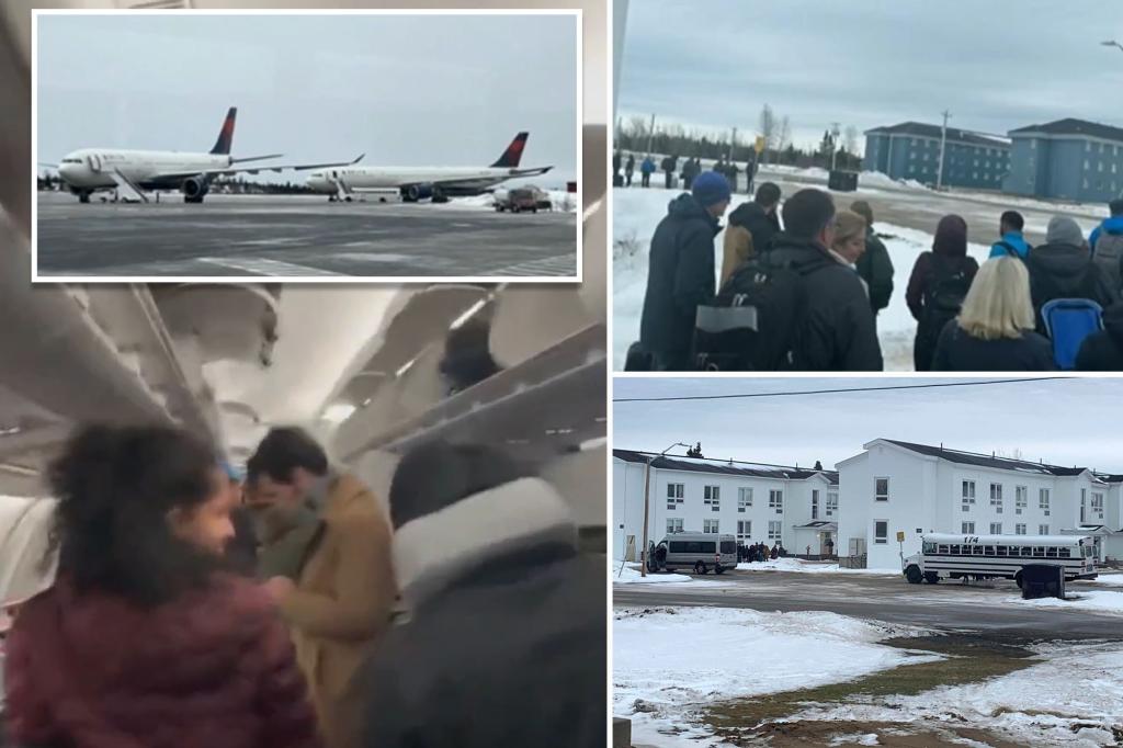 270 Delta passengers spend night on remote Canadian military base after plane makes emergency landing