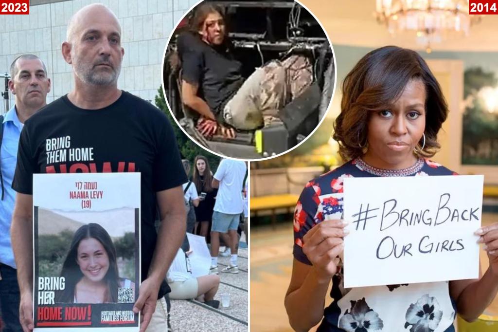 A father shames Michelle Obama for silence over bloodied Hamas hostage, 19: ‘She’s disappeared’