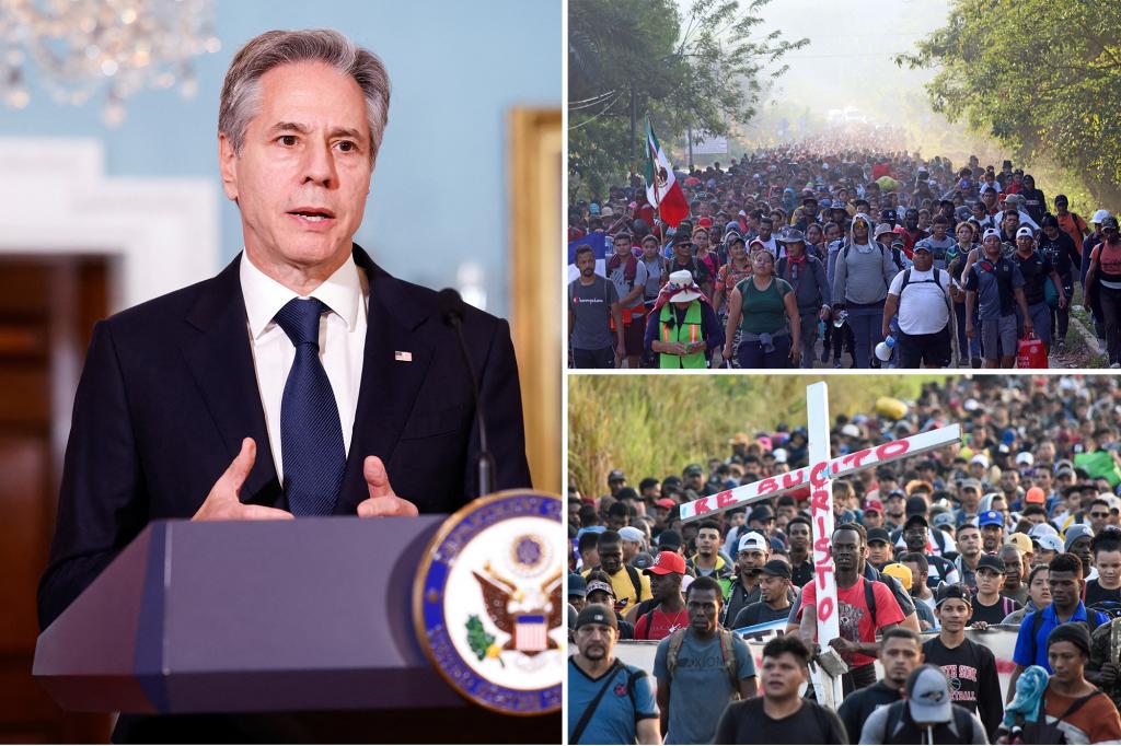 Antony Blinken to visit Mexico as massive migrant caravan inches toward US