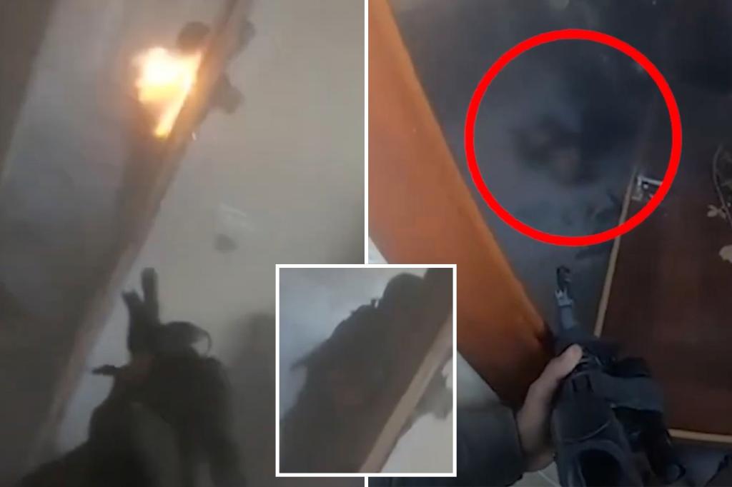 Bodycam captures terrifying moment IDF soldier comes face-to-face with Hamas terrorists â and takes them out