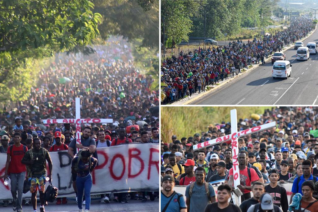 Caravan of 7,000 migrants set to crash US border ahead of Blinken’s Mexico visit