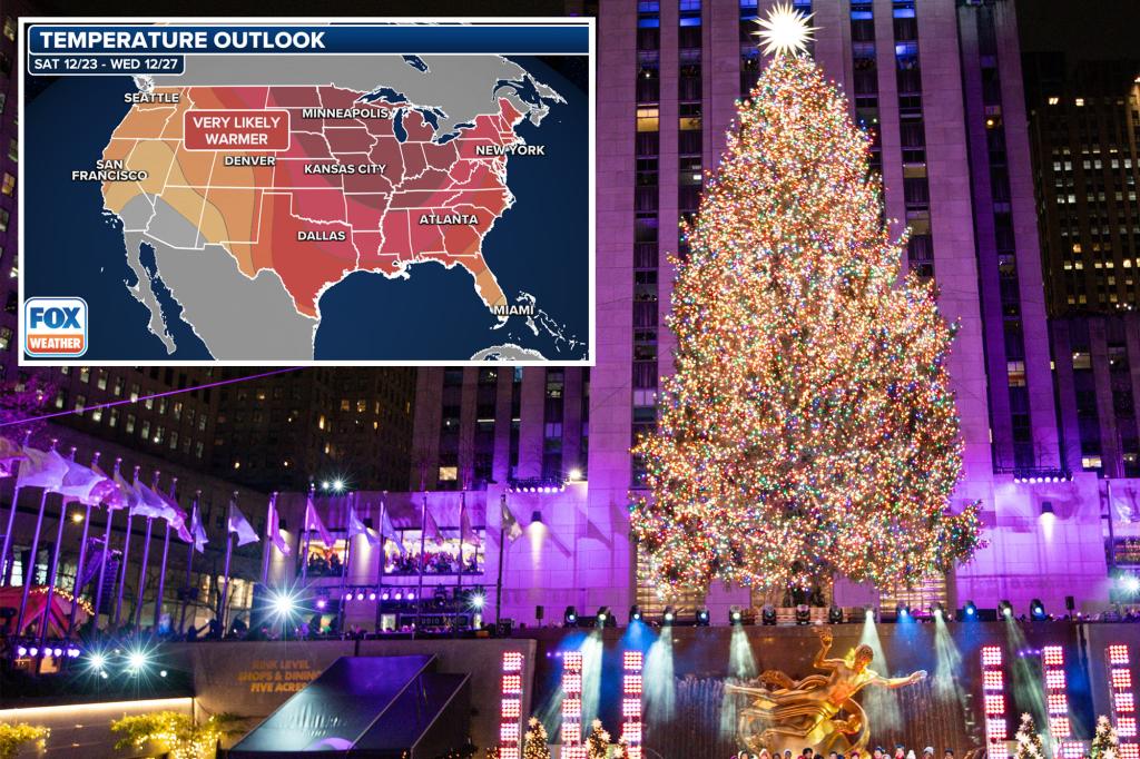 Dreams of white Christmas in New York dwindle with new weather forecasts