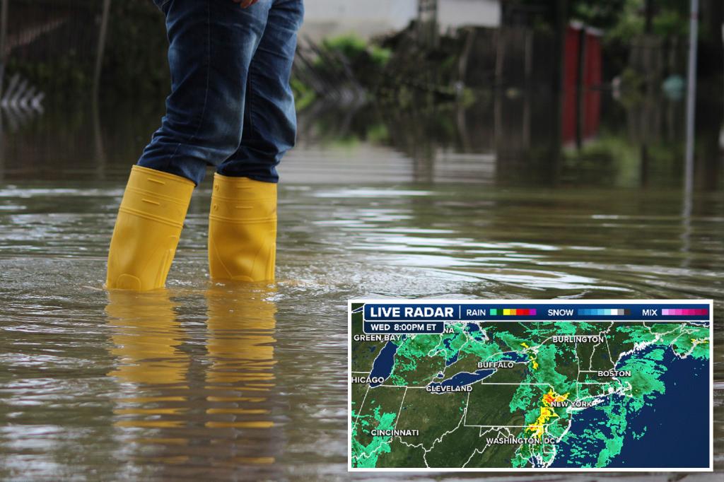 Flood watch covers part of Northeast as drenching rain heads for NYC, Philadelphia