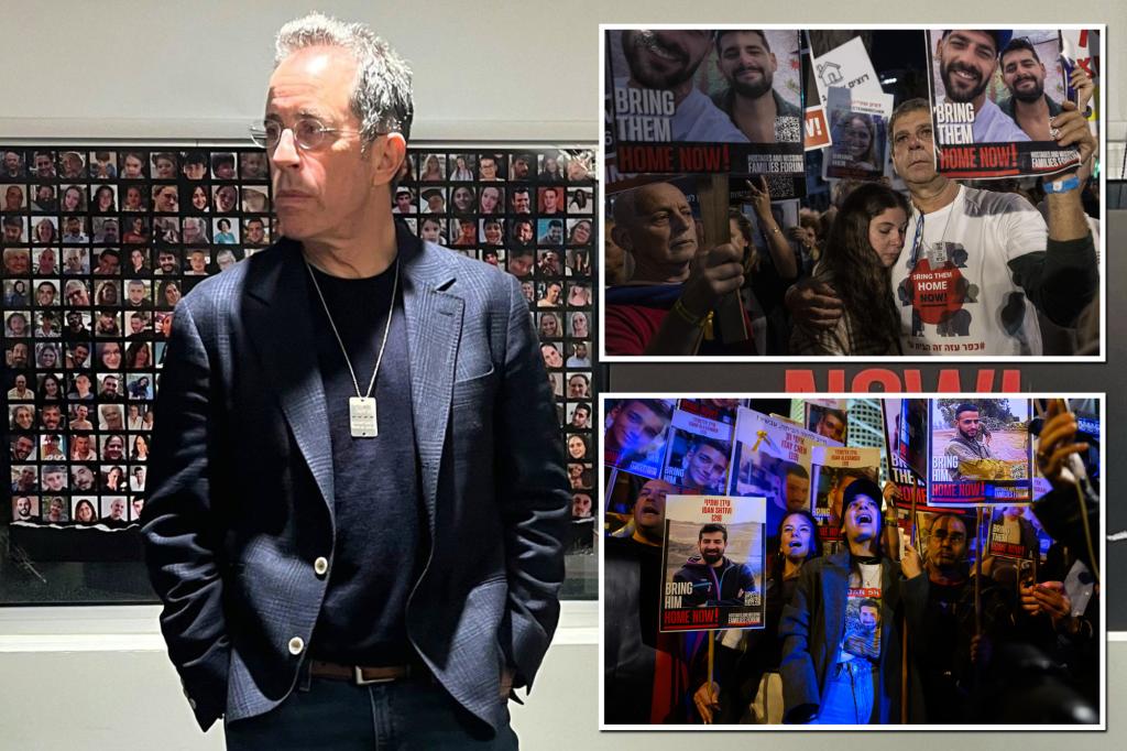Jerry Seinfeld meets with freed Israeli hostages, families of captives in Tel Aviv