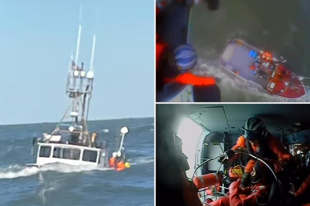 Lobster fishermen rescued after losing steering ability during storm with 15-foot waves off Cape Cod, dramatic video shows