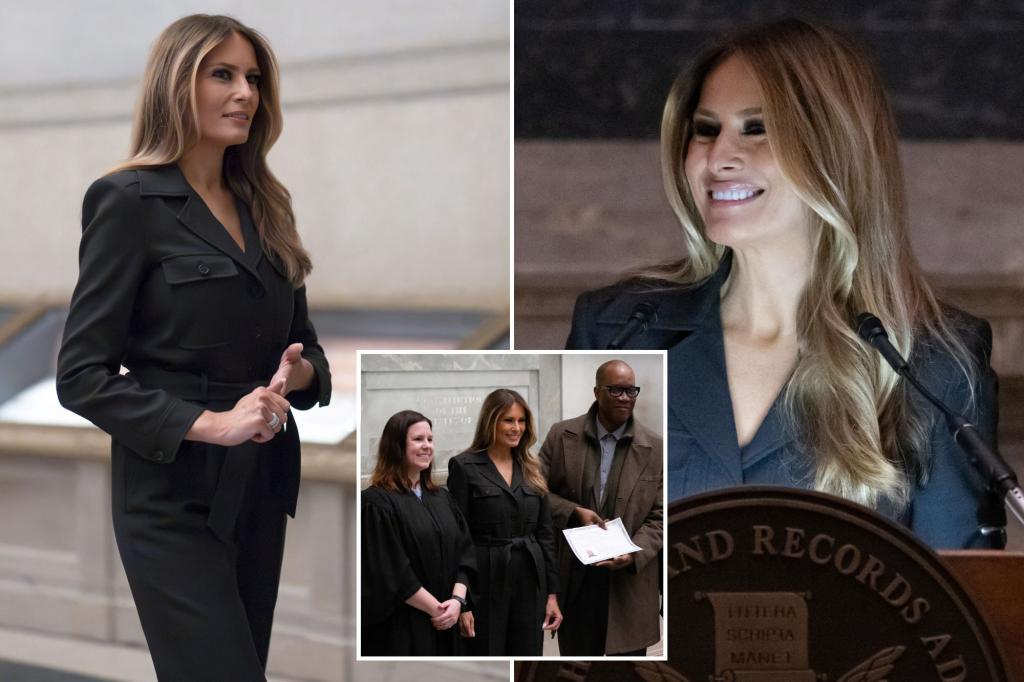 Melania Trump makes rare appearance at National Archives as husband faces classified doc charges