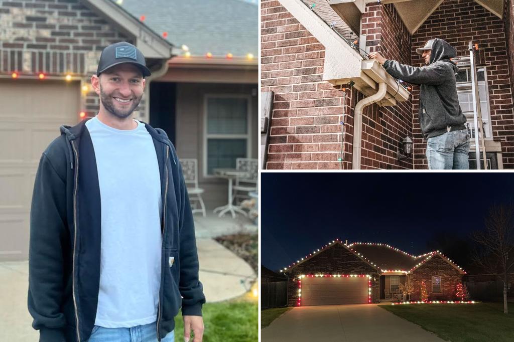 Oklahoma man decorates 22 homes on his block with lights for Christmas