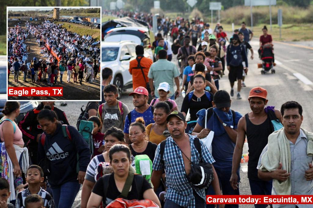Over 11K migrants amassed at southern border — as caravan heads to US