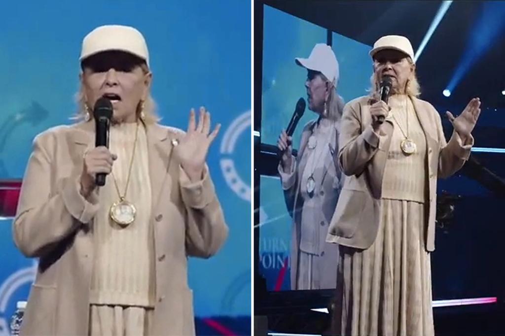 Roseanne Barr leaves AmericaFest crowd stunned with unhinged rant about communists, Nazis