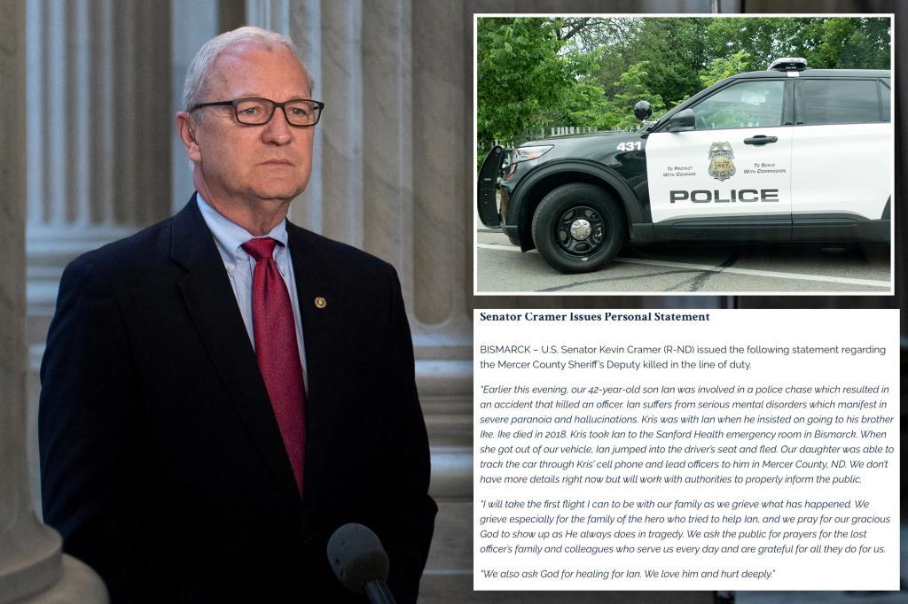 Sen. Kevin Cramer says son involved in police chase, crash that killed deputy