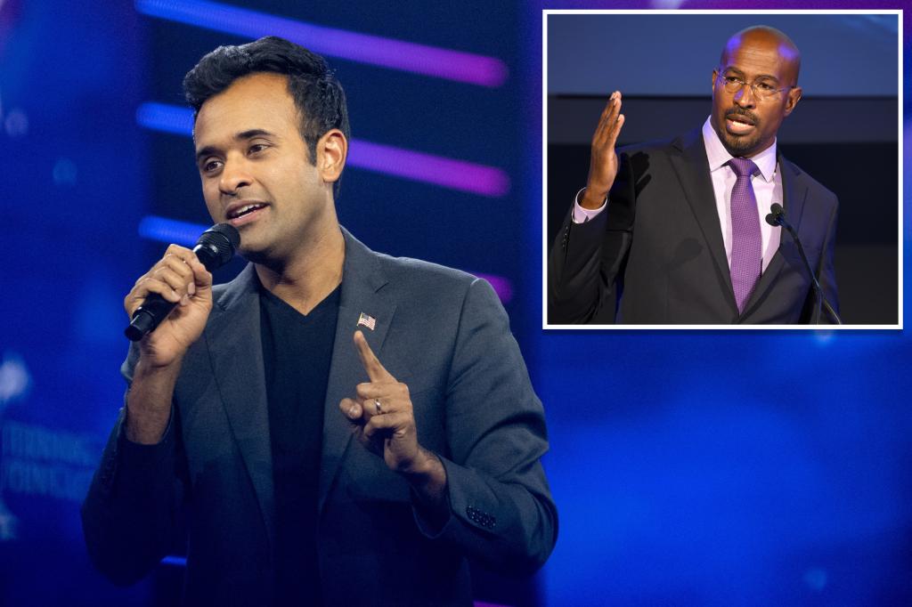 Vivek Ramaswamy tells CNN’s Van Jones ‘Just shut the f–k up’ at Turning Point USA Americafest