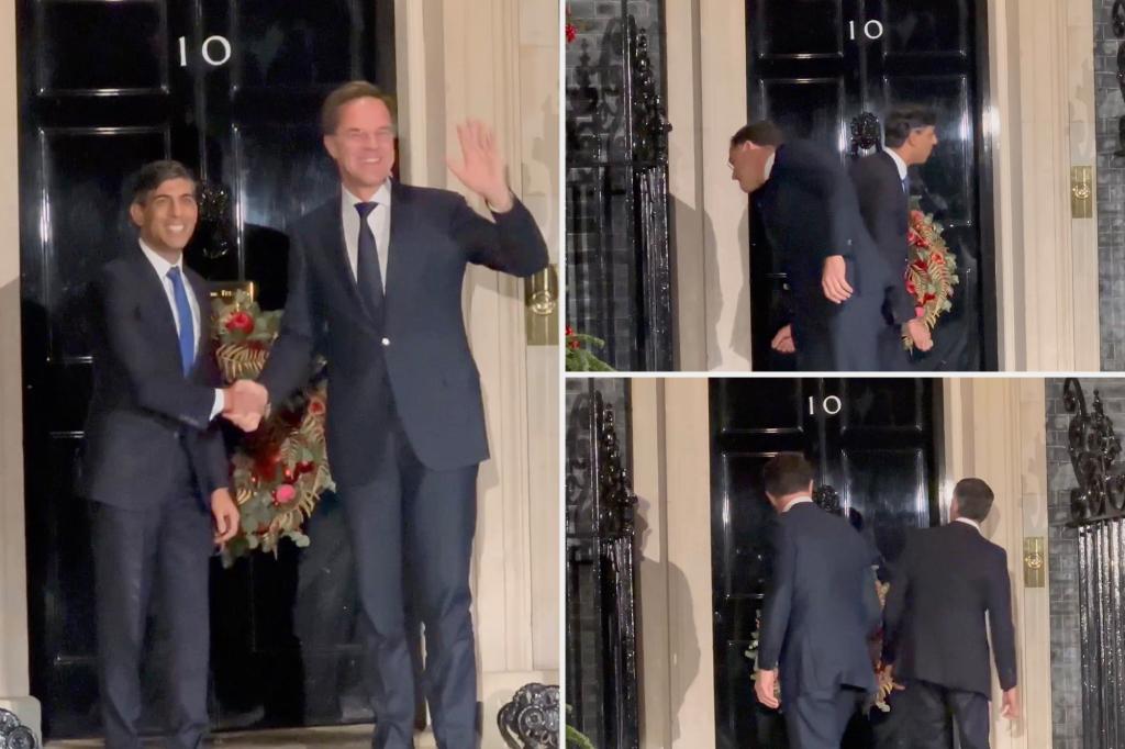Watch awkward moment UK and Dutch PMs are locked out of 10 Downing Street