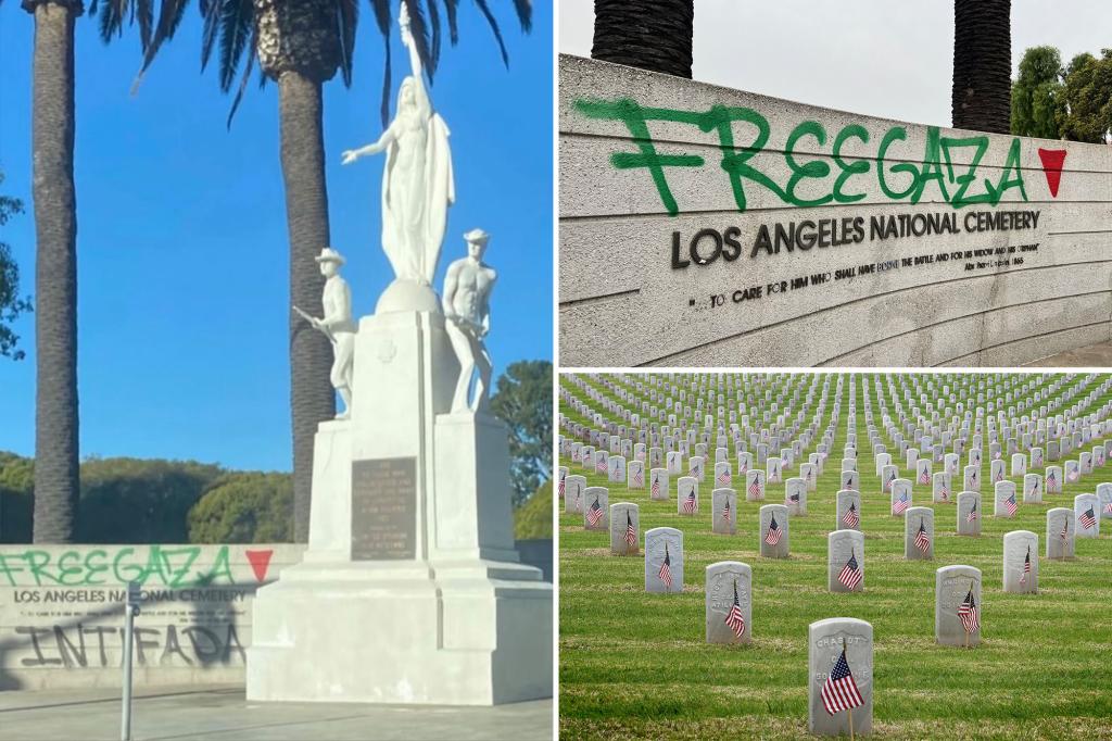 Anti-Israel protesters vandalize LA’s National Cemetery, where 90,000 veterans are buried
