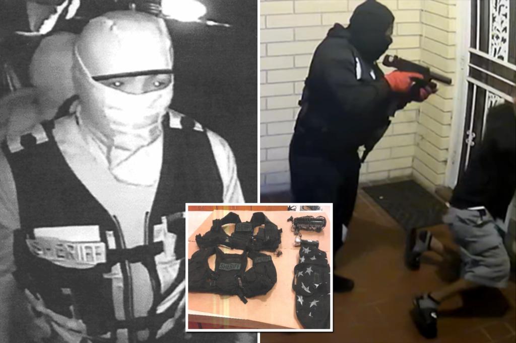 Armed men posing as police officers carry out string of robberies in which they beat, pistol-whipped homeowners