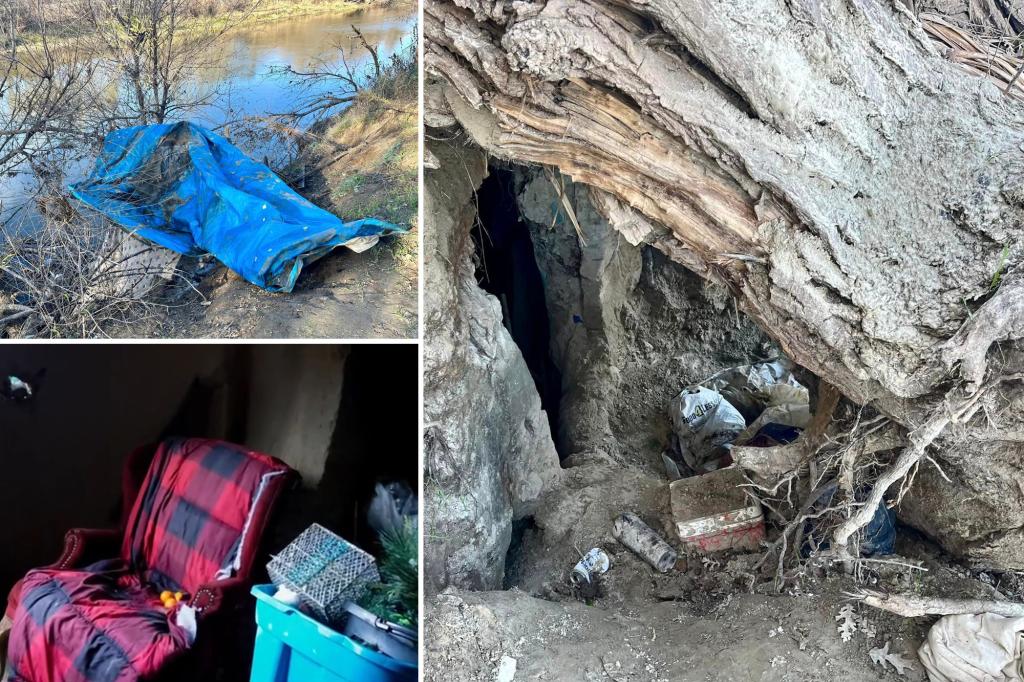 California homeless found living in 20-foot-deep furnished caves full of trash and  drugs