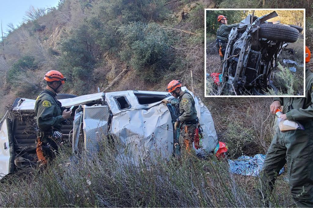California woman survives four freezing nights in totaled truck after it fell 250 feet into canyon