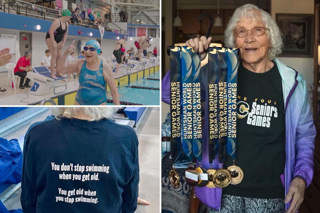 Canadian swimmer, 99, breaks three world records in age class: ‘I just count the laps’