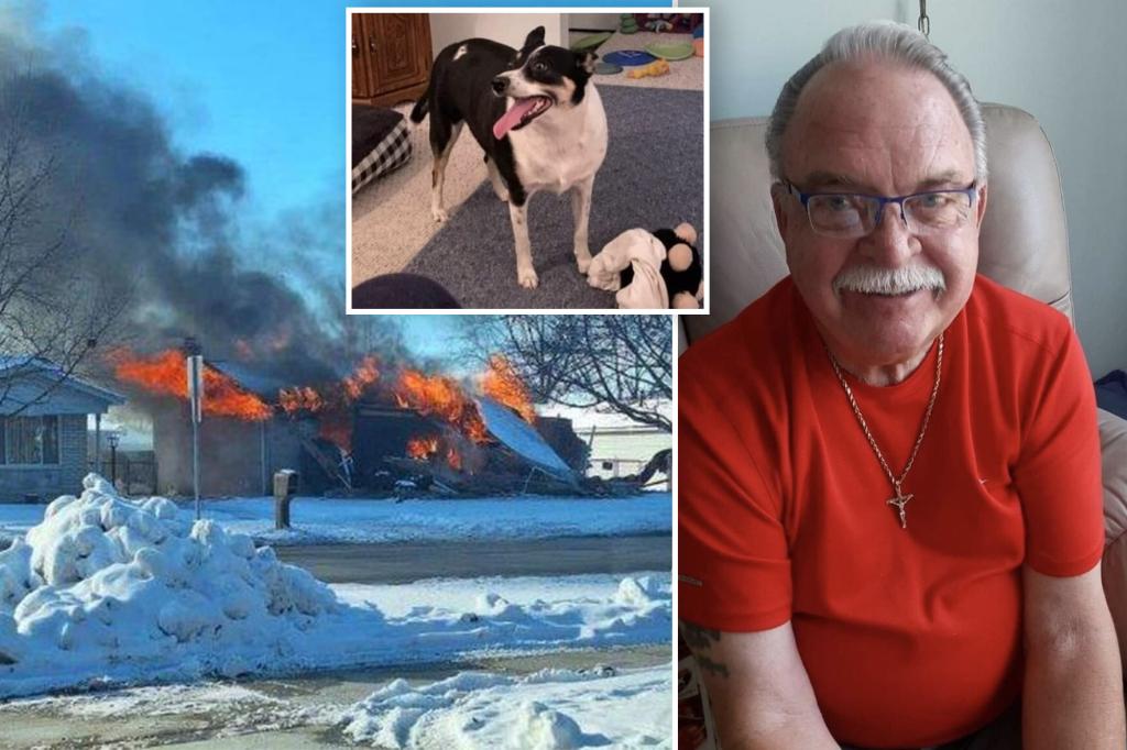 Elderly widower dies in Michigan house fire trying to save rescue dog after he initially escaped flames