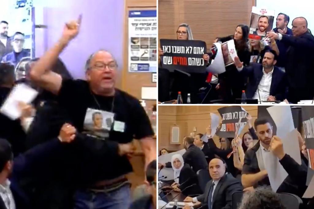 Families of Israeli hostages storm parliament meeting to demand action: ‘You will not sit there while they die’