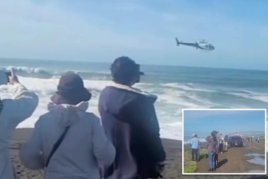 Father, young son pulled from frigid ocean waters off California by rescue swimmers