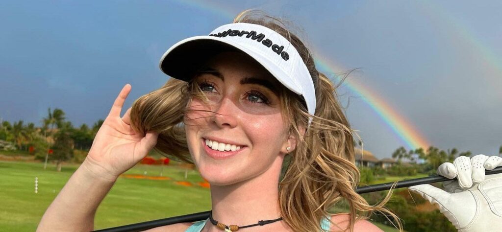 Golfer Grace Charis Gets Nippy Golfing In A Crop Top In December