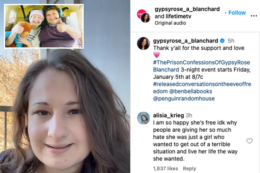 Gypsy Rose Blanchard breaks silence on TikTok to celebrate freedom, thank supporters: ‘Finally free’