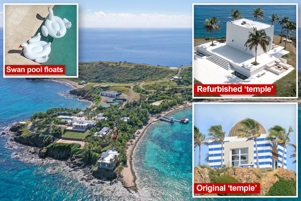 Jeffrey Epstein’s private Caribbean island revealed for the first time in two years as it’s transformed into luxury resort