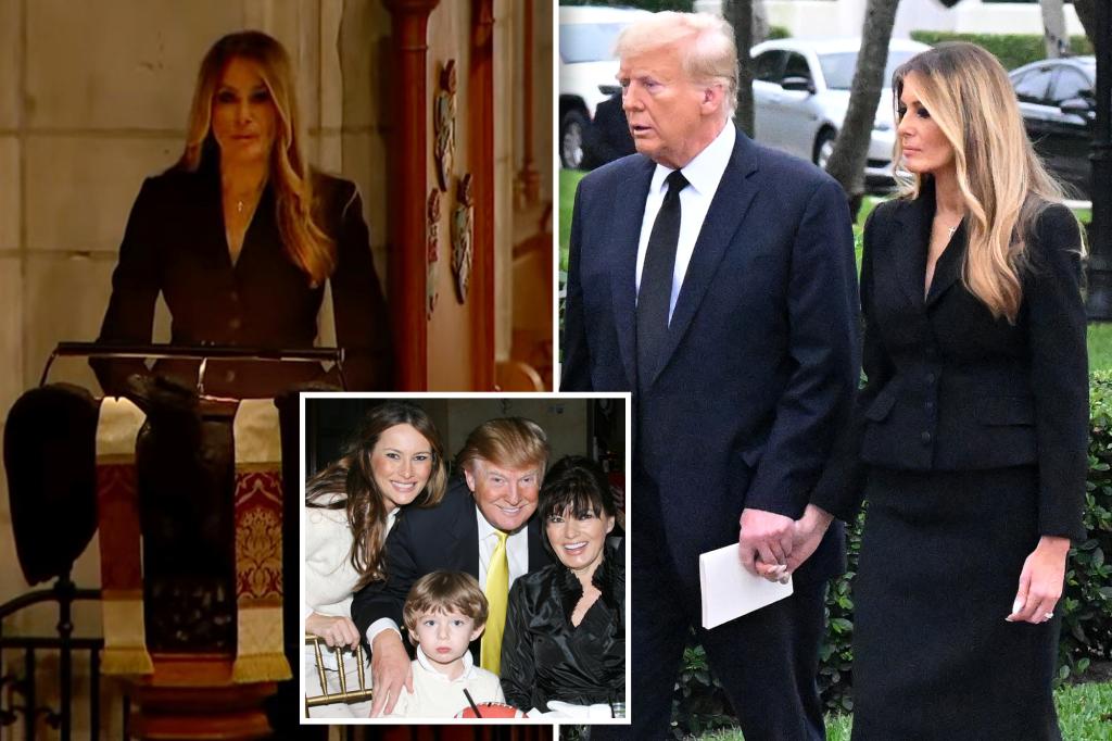 Melania Trump gives heartfelt eulogy at funeral of ‘beloved mommy’ as Donald skips NY defamation trial to be there