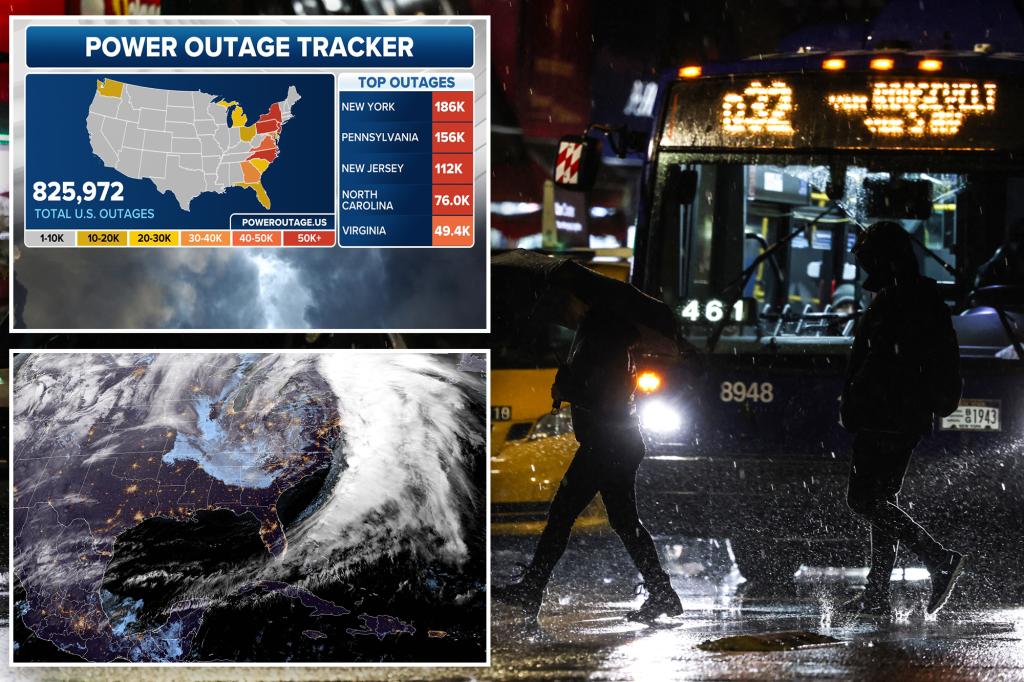 Nearly 1 million power outages cripple East Coast as winter storm lashes Northeast
