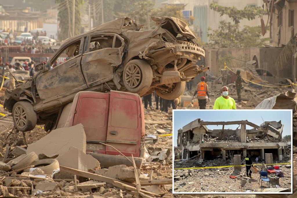 Nigeria explosion leaves 3 dead, 77 injured as rescue workers frantically dig through rubble to search for survivors