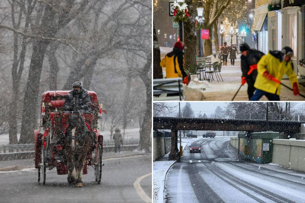 Nor’easter wallops Northeast with over half-foot of snow for some cities, leaves others with historic deficit