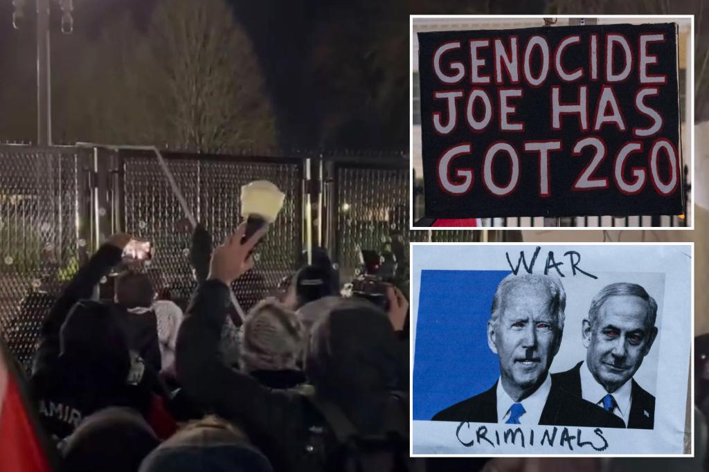 Pro-Palestinian protesters chant ‘f–k Joe Biden,’ damage fence outside White House