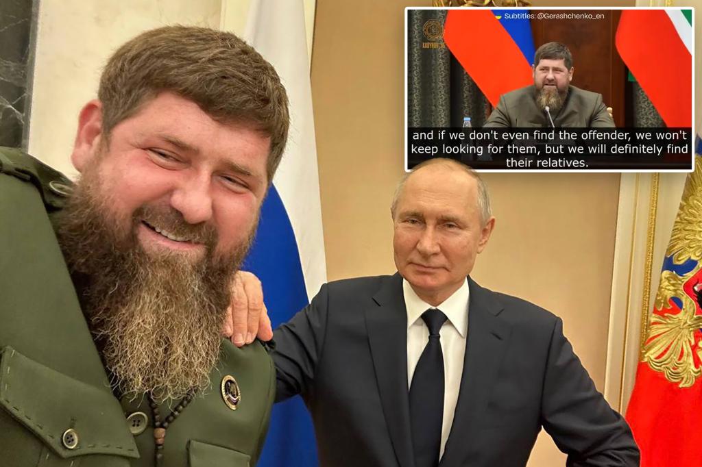 Putin ally Ramzan Kadyrov says if suspected criminals can’t be found, their family will be killed instead