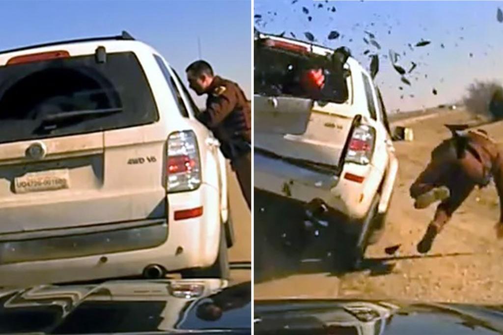Shocking video captures trooper miraculously surviving as SUV slams into vehicle he’d stopped