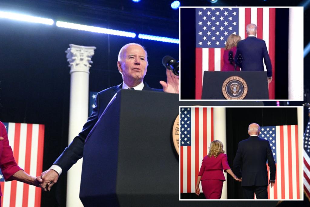 Social media mocks Biden being led offstage by first lady after Jan. 6 remarks