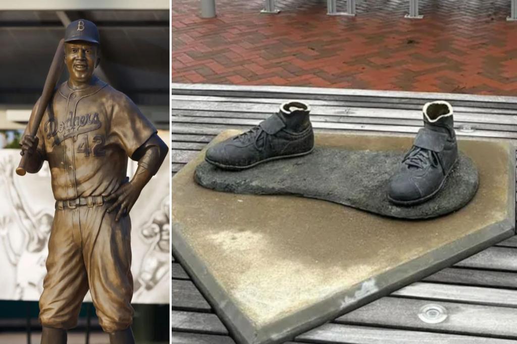 Vandals saw off Jackie Robinson statue, steal it from Kansas park days before Black History Month