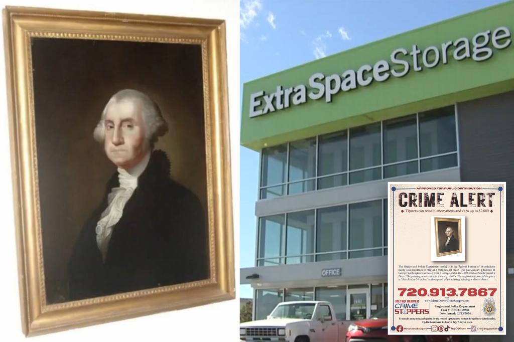 200-year-old portrait of first US President George Washington swiped from Colorado storage unit