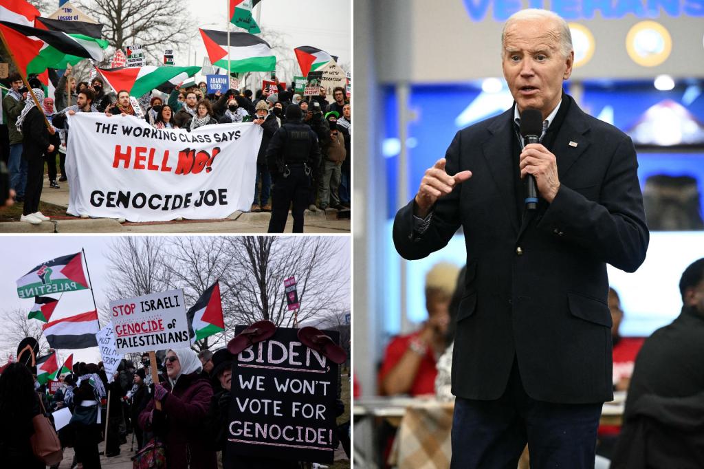 Biden bizarrely tells auto workers ‘we don’t taste that good’ before facing Gaza hecklers in Michigan