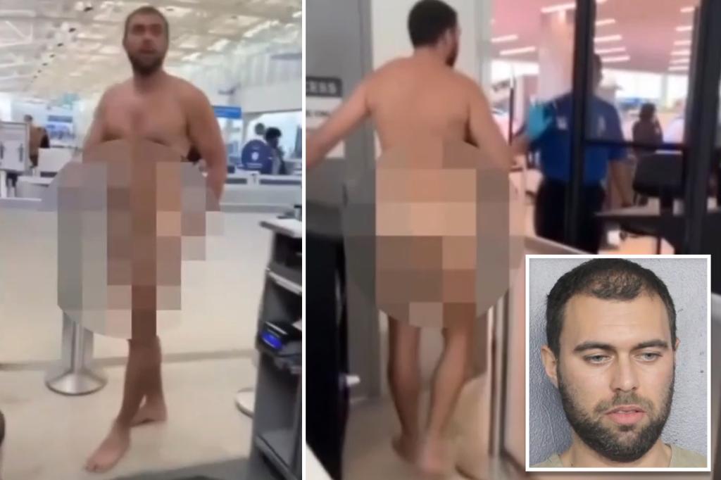 Drunken wacko struts completely naked in Florida airport, tries to breach security