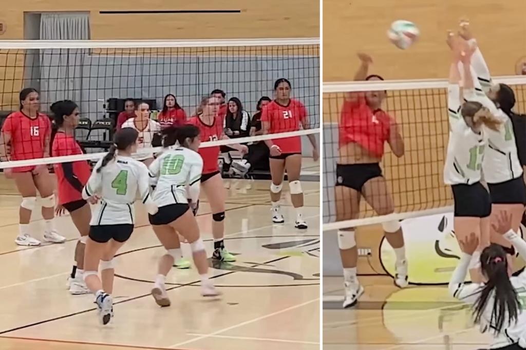 Five trans players dominate women’s college volleyball game, sparking outrage and claims of ‘cheating’